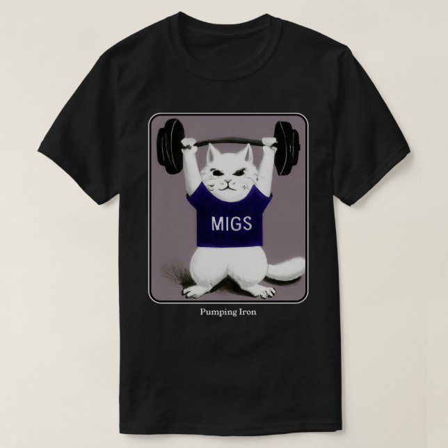 Fitness Kattdjur Gym Cat Pumping Järn T Shirt (Design framsida)