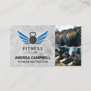 Fitness Kettle Bell Logotyp Gym Weights Visitkort