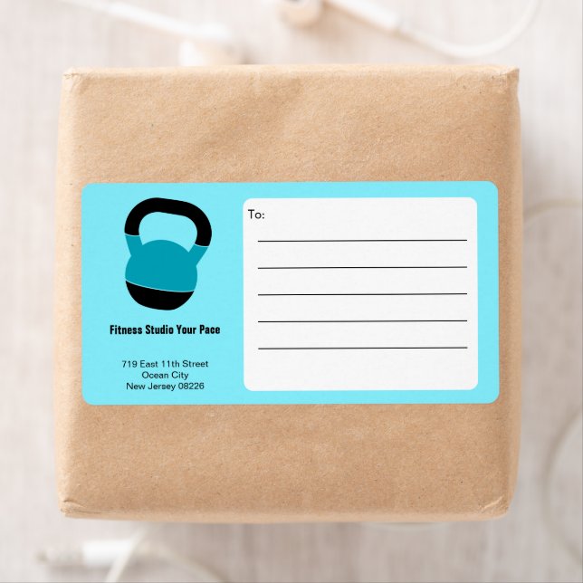 Fitness Kettlebell Electric-Blue Black Shipping Fraktsedel (Insitu)