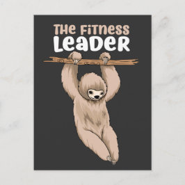 Fitness Leader Funny Sloth-träning Vykort