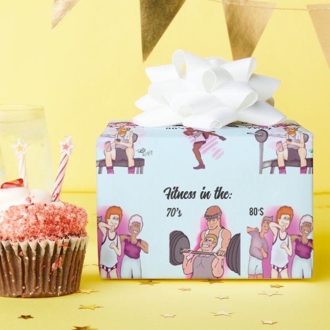 Fitness Light Blue Presentpapper (Födelsedagsfest)