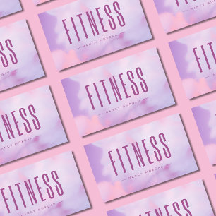 Fitness Lila Holography Visitkort