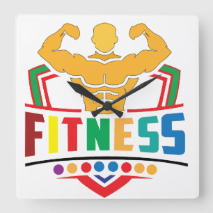 Fitness livsstil – Träna hårt Var stark Fyrkantig Klocka