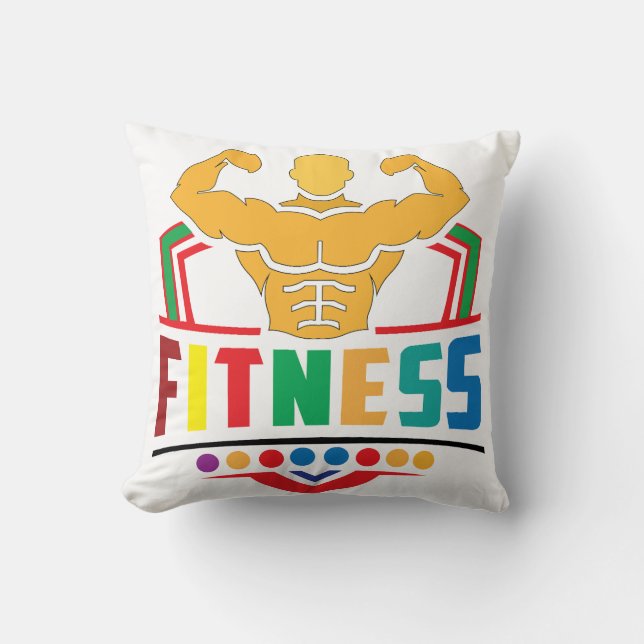 Fitness livsstil – Träna hårt Var stark Kudde (Framsida)