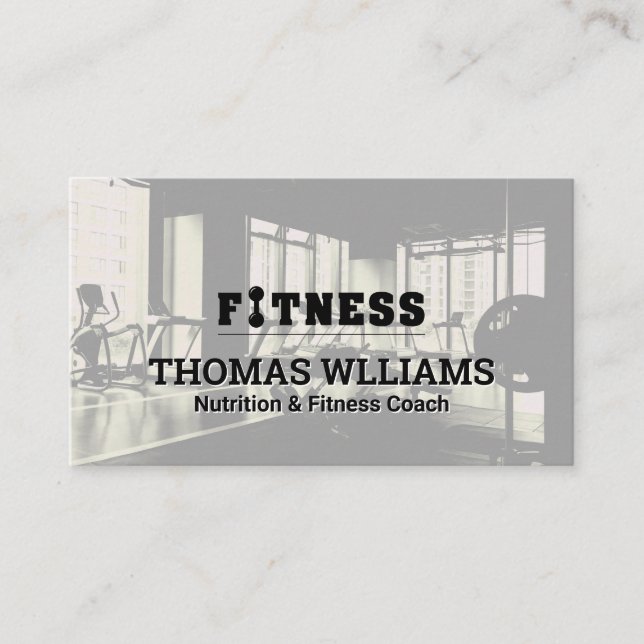 Fitness-Logotyp | Gym Background | Personlig utbil Visitkort (Framsida)
