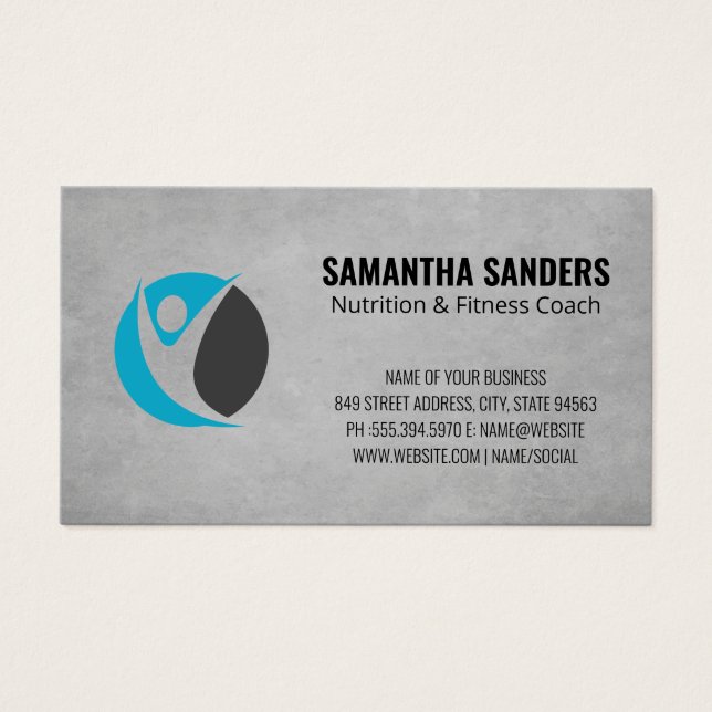 Fitness-Logotyp Visitkort (Framsidan)