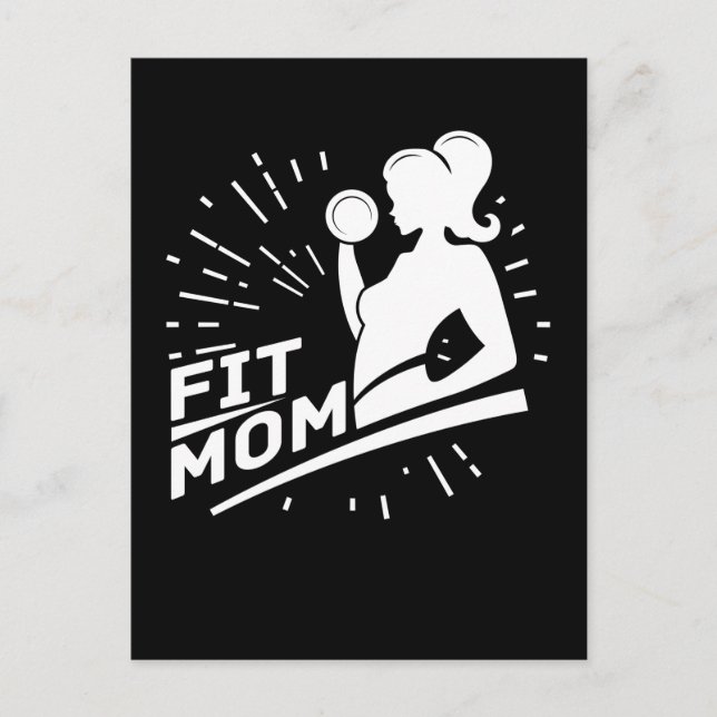 Fitness Mamma Weightlift Mor Gym Exercise Vykort (Framsida)