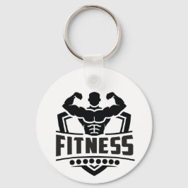 Fitness Motivation Grafik | Starkt & Aktivt Liv Nyckelring