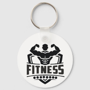Fitness Motivation Grafik Starkt & Aktivt Liv Nyckelring