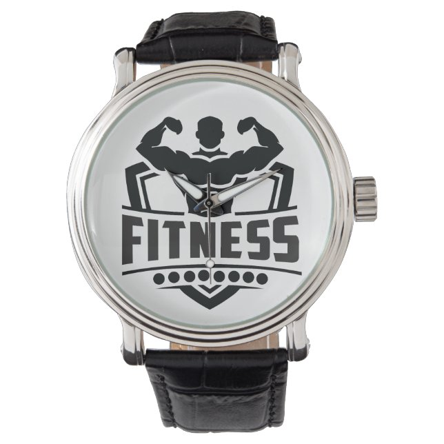 Fitness Motivation Graphic | Strong & Active Life Armbandsur (Framsida)