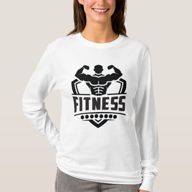 Fitness Motivation Graphic | Strong & Active Life T Shirt (Framsida)