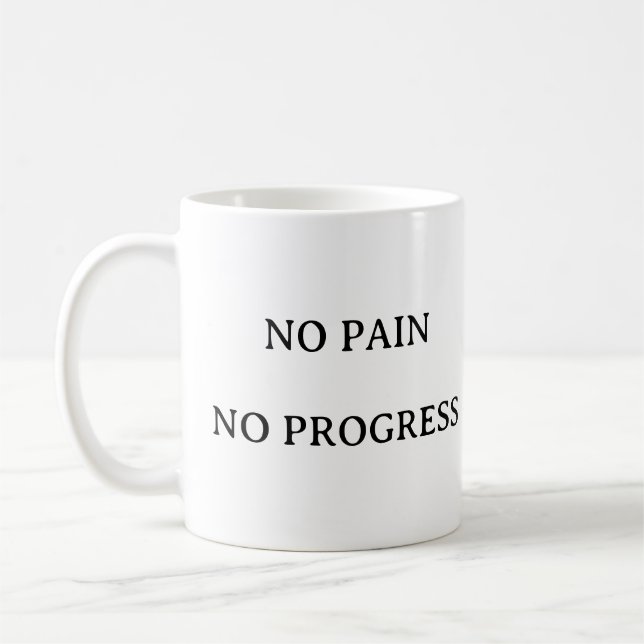Fitness Motivation - ingen Sain No Progress Gym Qu Kaffemugg (Vänster)