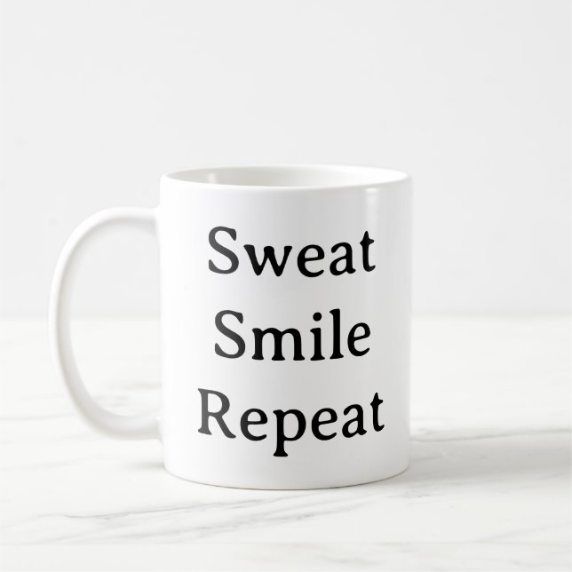 Fitness Motivation Mugg - Sweat Smile Repeat (Vänster)
