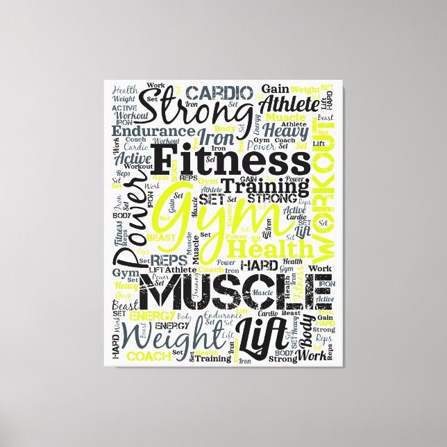 Fitness Motivation Typografi Design Canvastryck (Framsida)