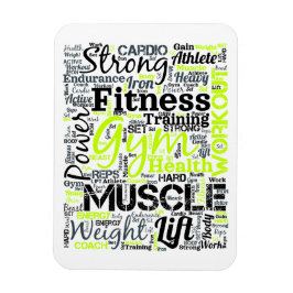 Fitness Motivation Typografi Design Magnet