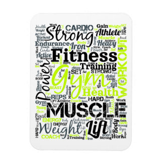 Fitness Motivation Typografi Design Magnet