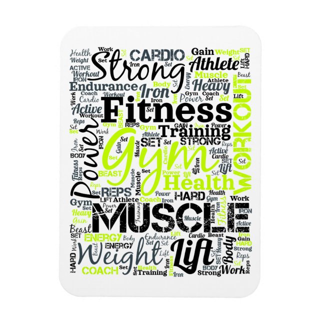 Fitness Motivation Typografi Design Magnet (Vertikal)