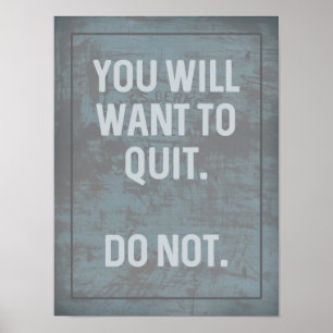Fitness Motivational   Du vill avsluta Poster