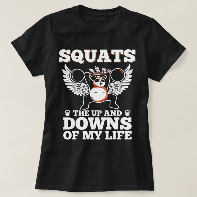 Fitness Motivational Gym Workout Squats T Shirt (Design framsida)