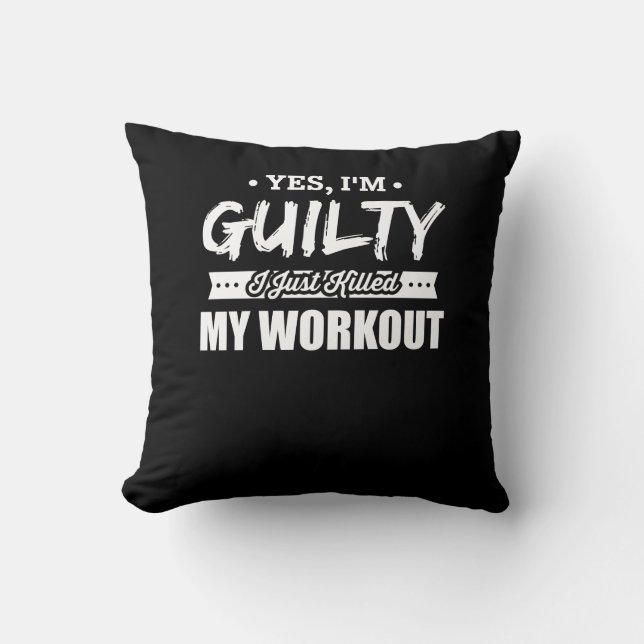 Fitness Motivational Jag dödade just min workout Kudde (Framsida)