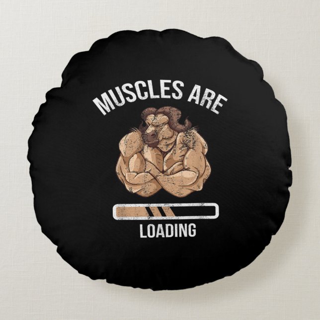 Fitness Muscle Loading Bullock Ox Sport Gym Rund Kudde (Framsidan)
