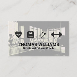 Fitness Nutrition Icons | Gym Background Visitkort