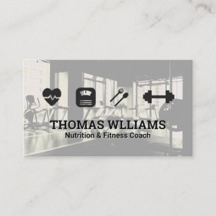 Fitness Nutrition Icons   Gym Background Visitkort