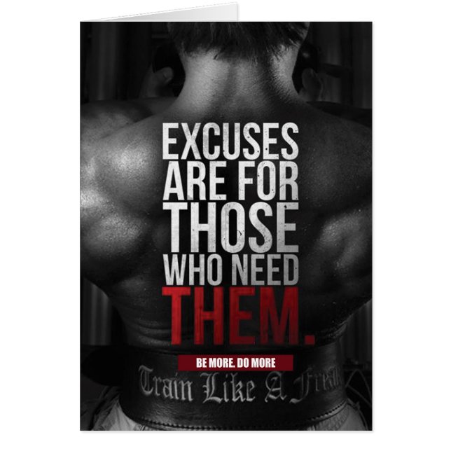 Fitness och Bodybuilding Motivation Hälsningskort (Framsidan)