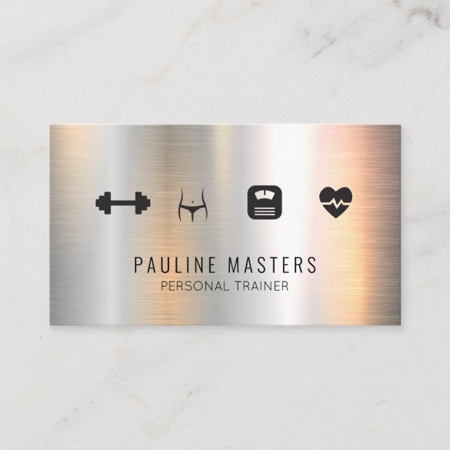 Fitness och Nutrition | Personlig utbildare Tidsbeställning Kort (Framsida)