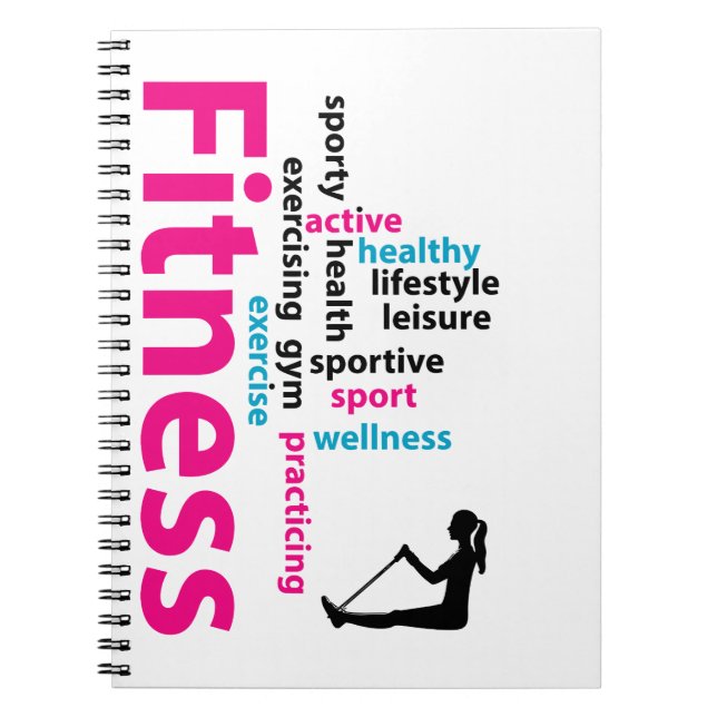 Fitness ord anteckningsbok med spiral (Framsidan)