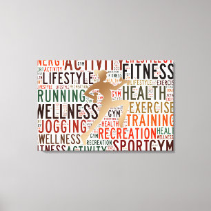 Fitness ord canvastryck