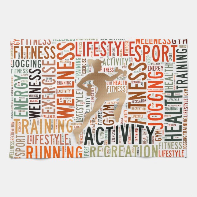 Fitness ord kökshandduk (Horisontell)