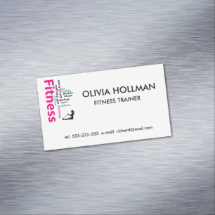 Fitness ord magnetiska visitkort
