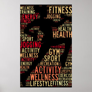 Fitness ord poster