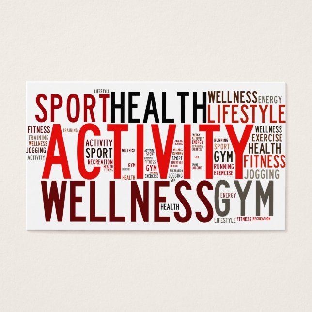 Fitness ord visitkort (Framsidan)