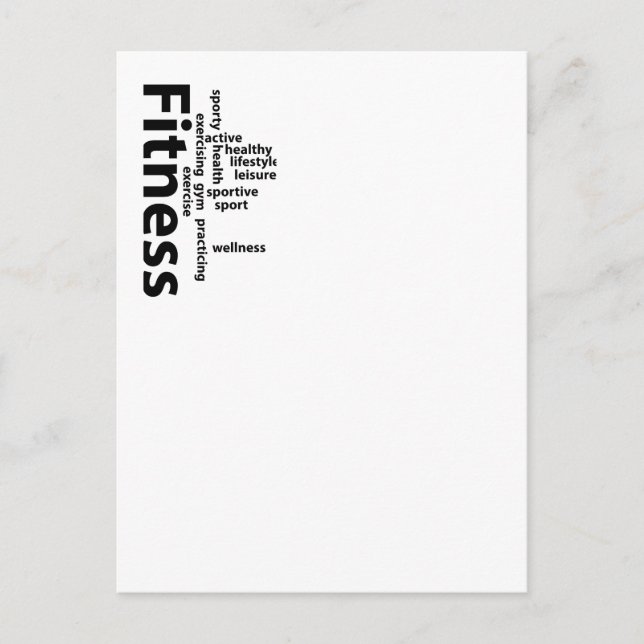 Fitness ord vykort (Framsida)