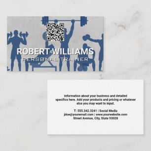 Fitness-övningar QR-kod Visitkort