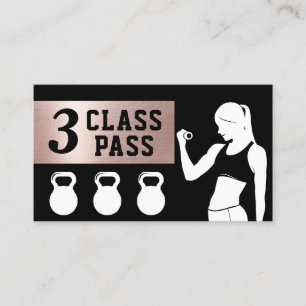 Fitness Personal Trainer 3 Class Pass Gym Loyalty Lojalitetskort
