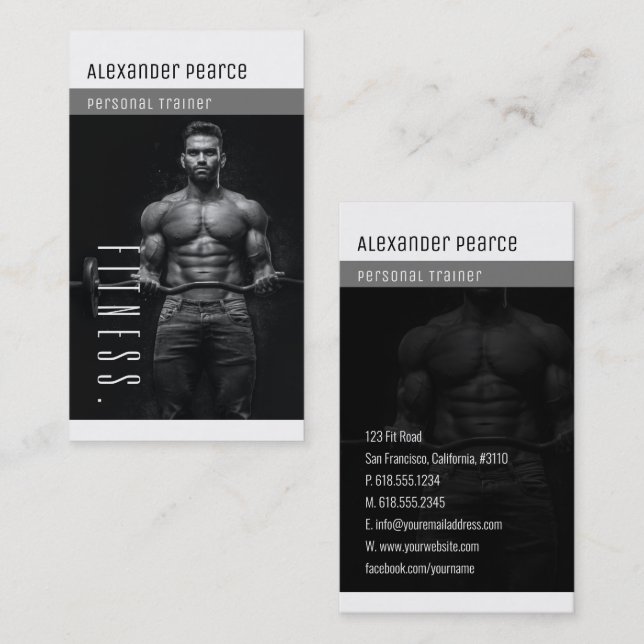 Fitness Personal Trainer | Aktiva sportar Visitkort (Fram/baksida)