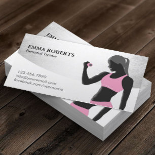 Fitness Personal Trainer Beauty Girl Modern Visitkort