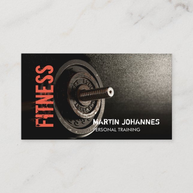 Fitness Personal Trainer Bodybuilding Modern Vass Visitkort (Framsida)