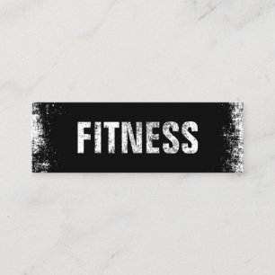 Fitness Personal Trainer Fold Black Grunge Mini Visitkort