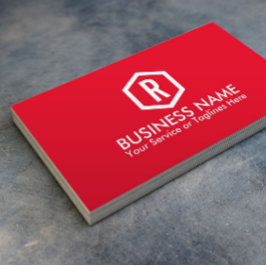 Fitness Personal Trainer fold Monogram Modern Red Visitkort