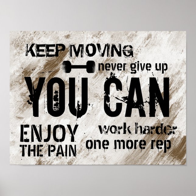 Fitness Personal Trainer Grunge Gym Motivation Poster (Framsidan)