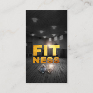 Fitness Personal Trainer Guld Typography Business Visitkort