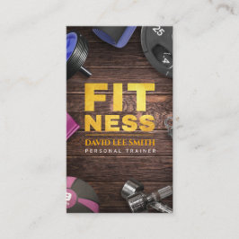 Fitness Personal Trainer Guld Typography Business Visitkort