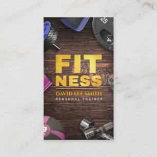 Fitness Personal Trainer Guld Typography Business Visitkort