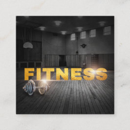 Fitness Personal Trainer Guld Typography Square Bu Fyrkantigt Visitkort