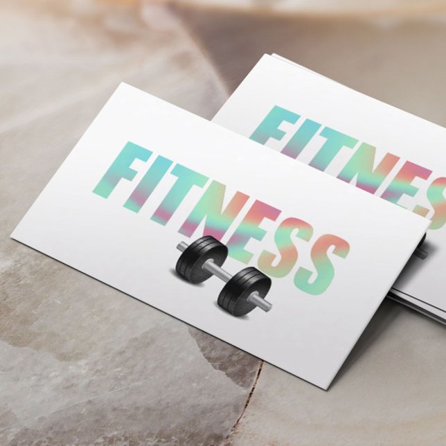 Fitness Personal Trainer Holography Typography Visitkort (Skapare uppladdad)