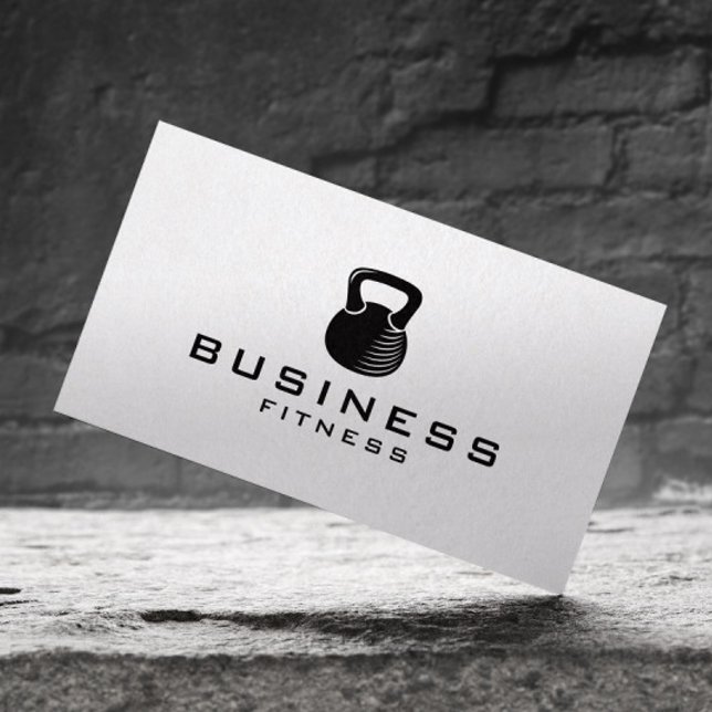 Fitness Personal Trainer Kettlebell Minimalist Visitkort (Skapare uppladdad)